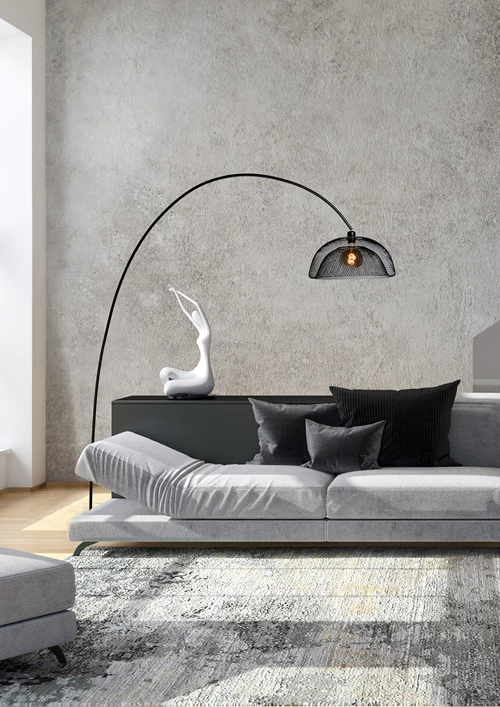 Lucide MESH - Lámpara de arco - 1xE27 - Negro - ambiente 1